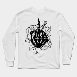 skeleton hand in roses Long Sleeve T-Shirt